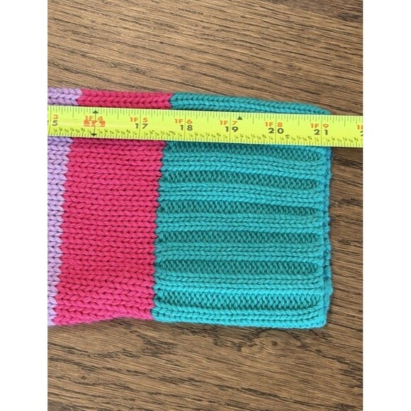 Show Me Your Mumu Oversized Knit Ski Sweater Women’s Sz L Pink Multi Heavyweight - Picture 12 of 13